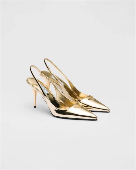 prada metallic leather pointy pumps|prada pumps and ballerinas.